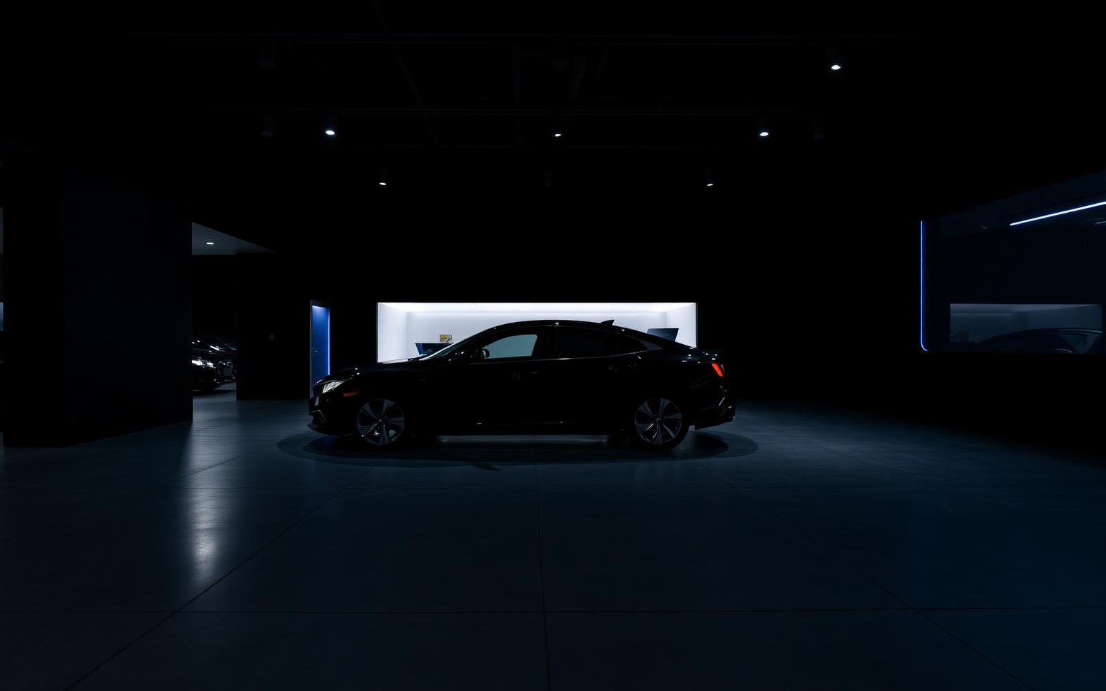 A1 Motors showroom at night